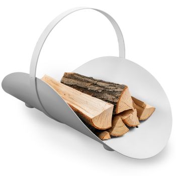 Preview: Holzträger | Kaminkorb | weiß | oval Preview: Holzträger | Kaminkorb | weiß | oval